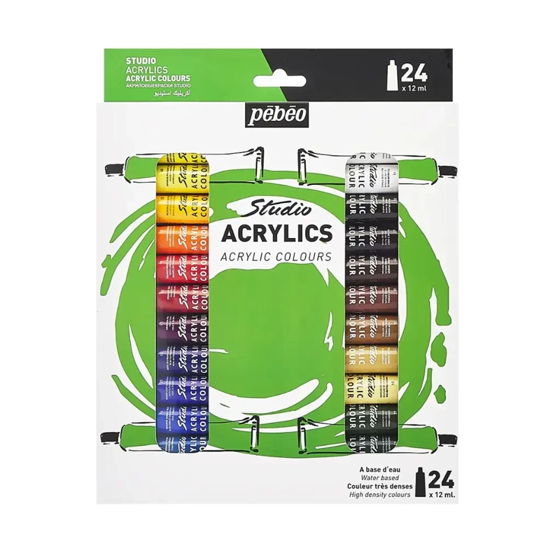 ACRILICO PEBEO STUDIO PACK 24 COLORES 12 ML - 1