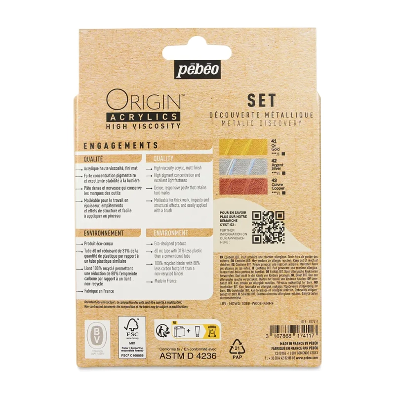 SET 3 ACRILICOS PEBEO ORIGIN 60ML - 5