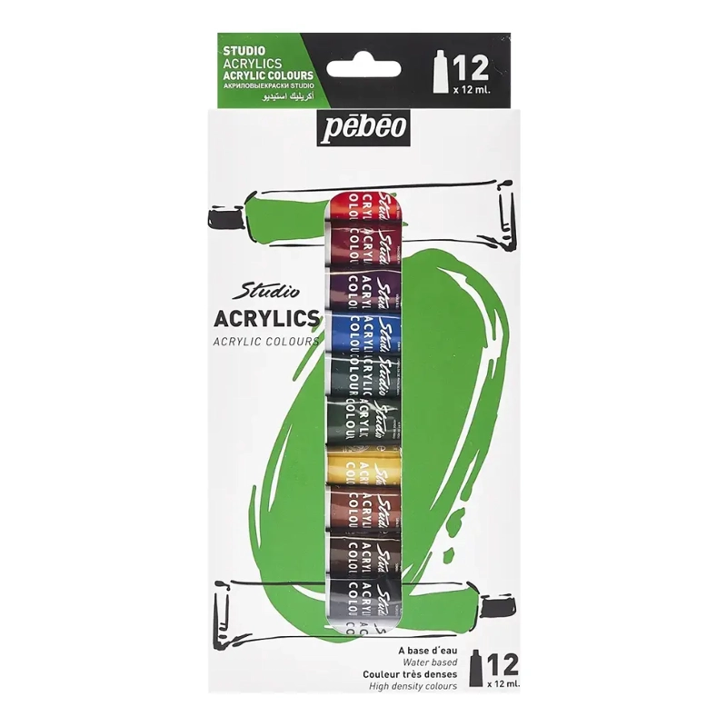 SET 12 ACRILICOS PEBEO STUDIO 12ML - 1