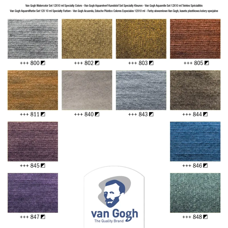 ACUARELA TUBO VAN GOGH 12 COLORES METALICOS E INTERFERENCIA - 4