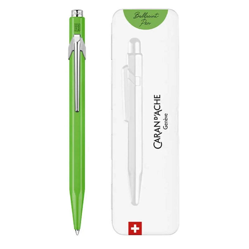 BOLIGRAFO CARAN D ACHE 849 POPLINE FLUORESCENTE VERDE - 1