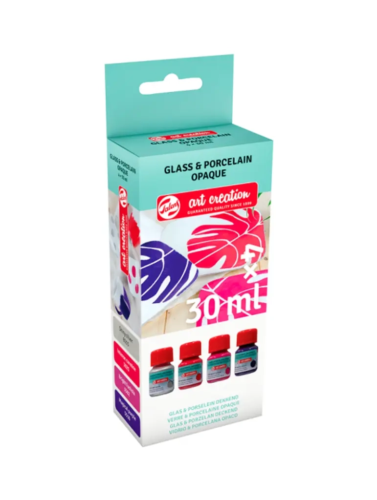 SET 4 PINTURAS PORCELANA VIDRIO ART CREATION FLORALES 30ML - 2