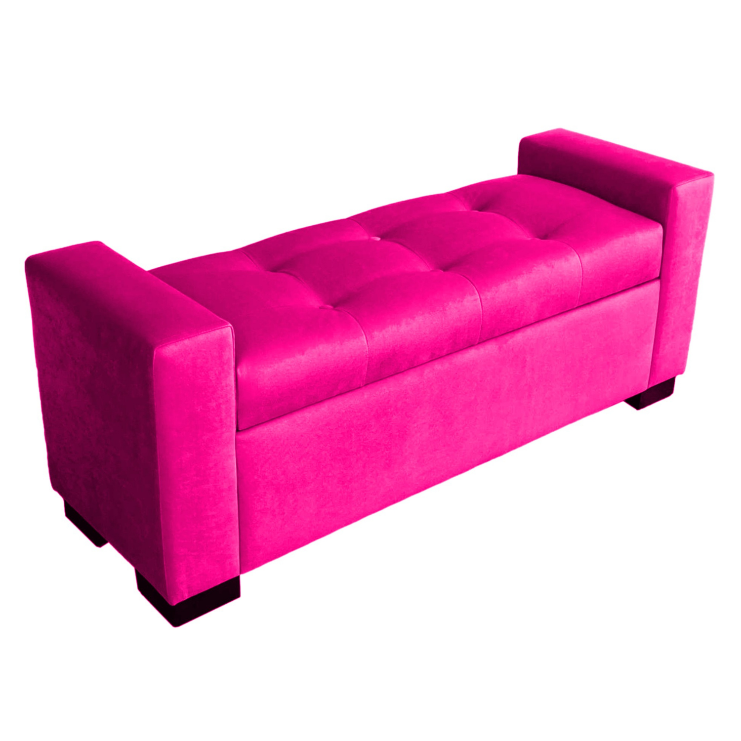 BANQUETA TAPICERIA MODERNA MEYER 1 CUERPO FELPA FUCSIA - 1
