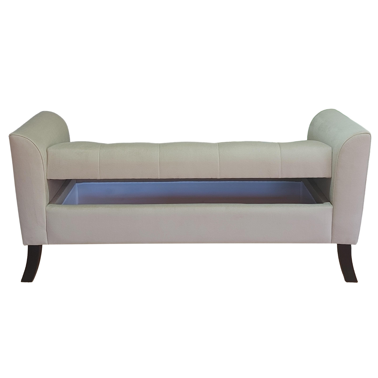 BANQUETA TAPICERIA MODERNA NEW ROMA 1 CUERPO FELPA BEIGE - 2