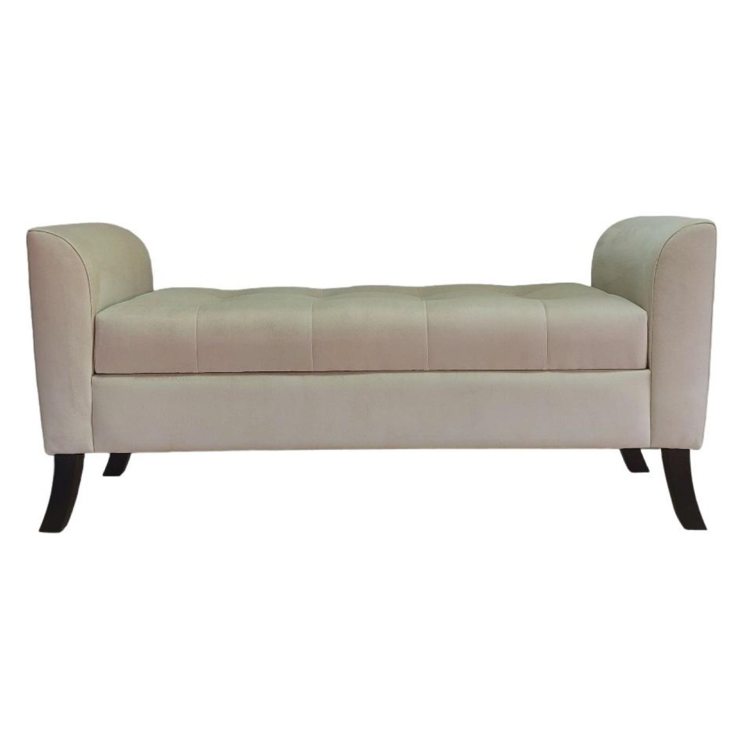 BANQUETA TAPICERIA MODERNA NEW ROMA 1 CUERPO FELPA BEIGE - 3