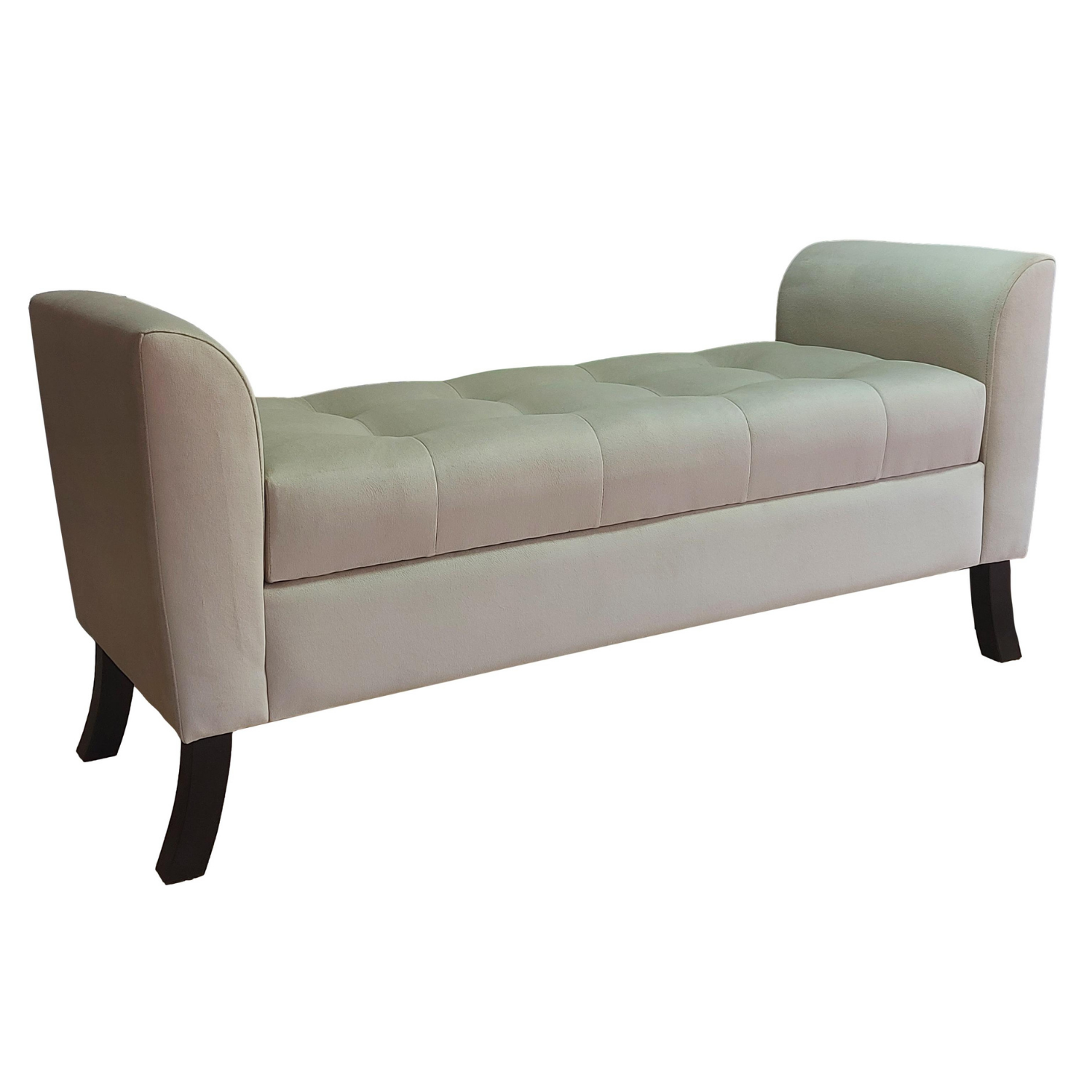 BANQUETA TAPICERIA MODERNA NEW ROMA 1 CUERPO FELPA BEIGE - 4