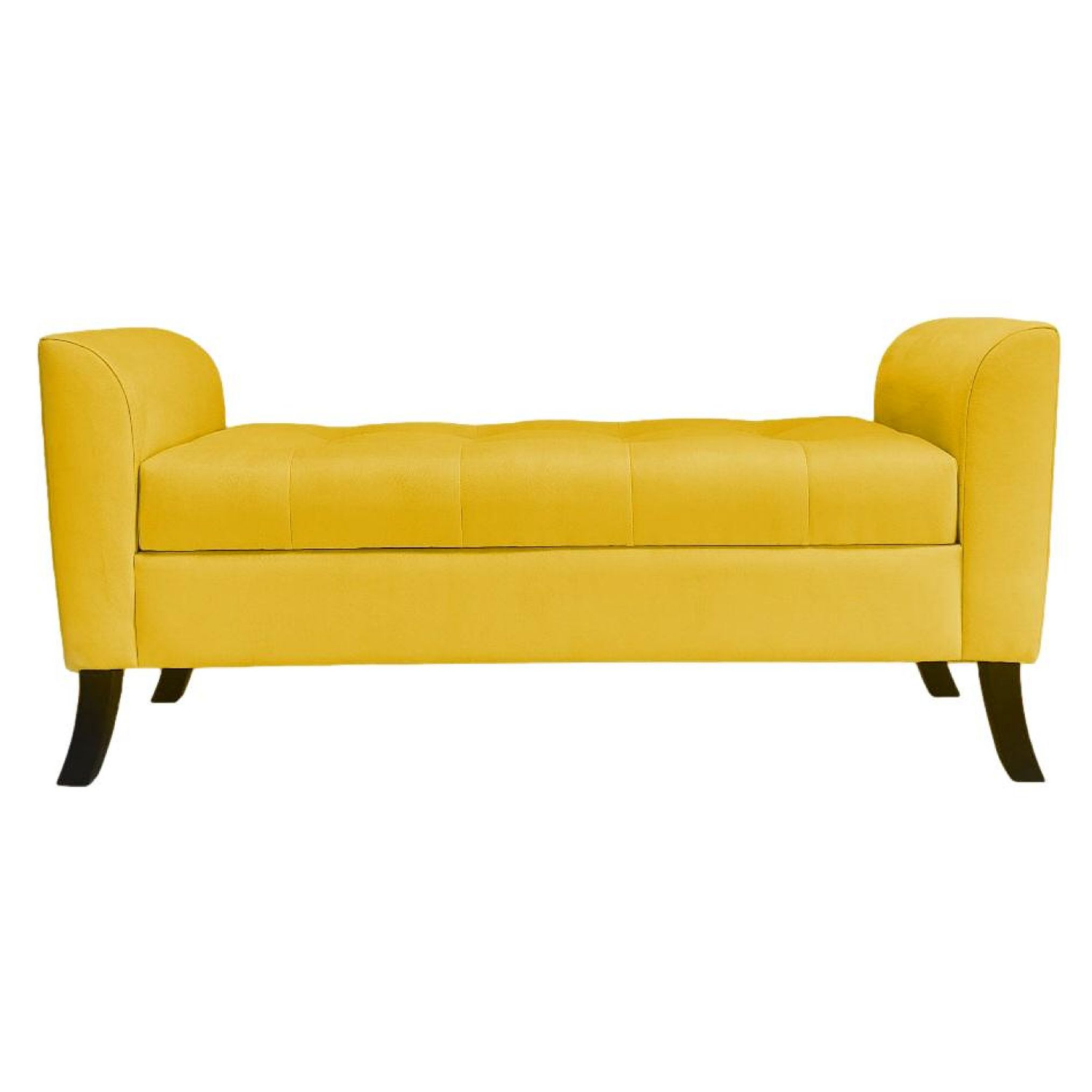 BANQUETA TAPICERIA MODERNA NEW ROMA 2 CUERPOS FELPA AMARILLO - 2
