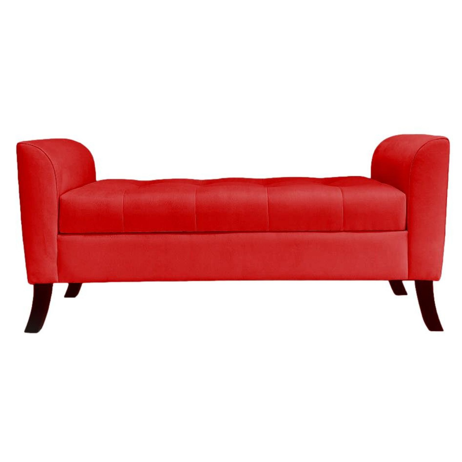 BANQUETA TAPICERIA MODERNA NEW ROMA 2 CUERPOS FELPA ROJO - 2