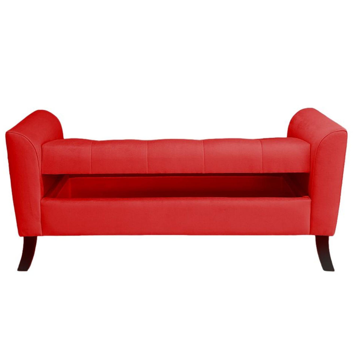 BANQUETA TAPICERIA MODERNA NEW ROMA 2 CUERPOS FELPA ROJO - 3