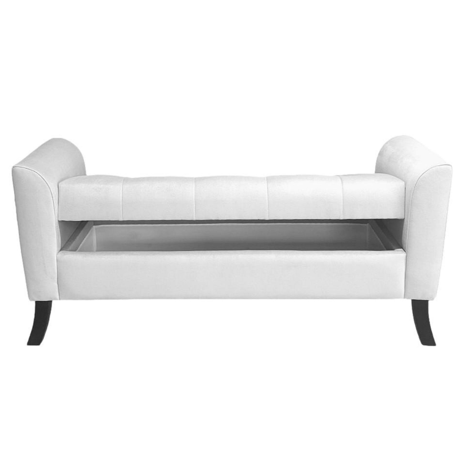 BANQUETA TAPICERIA MODERNA NEW ROMA 2 CUERPOS FELPA CRUDO - 3