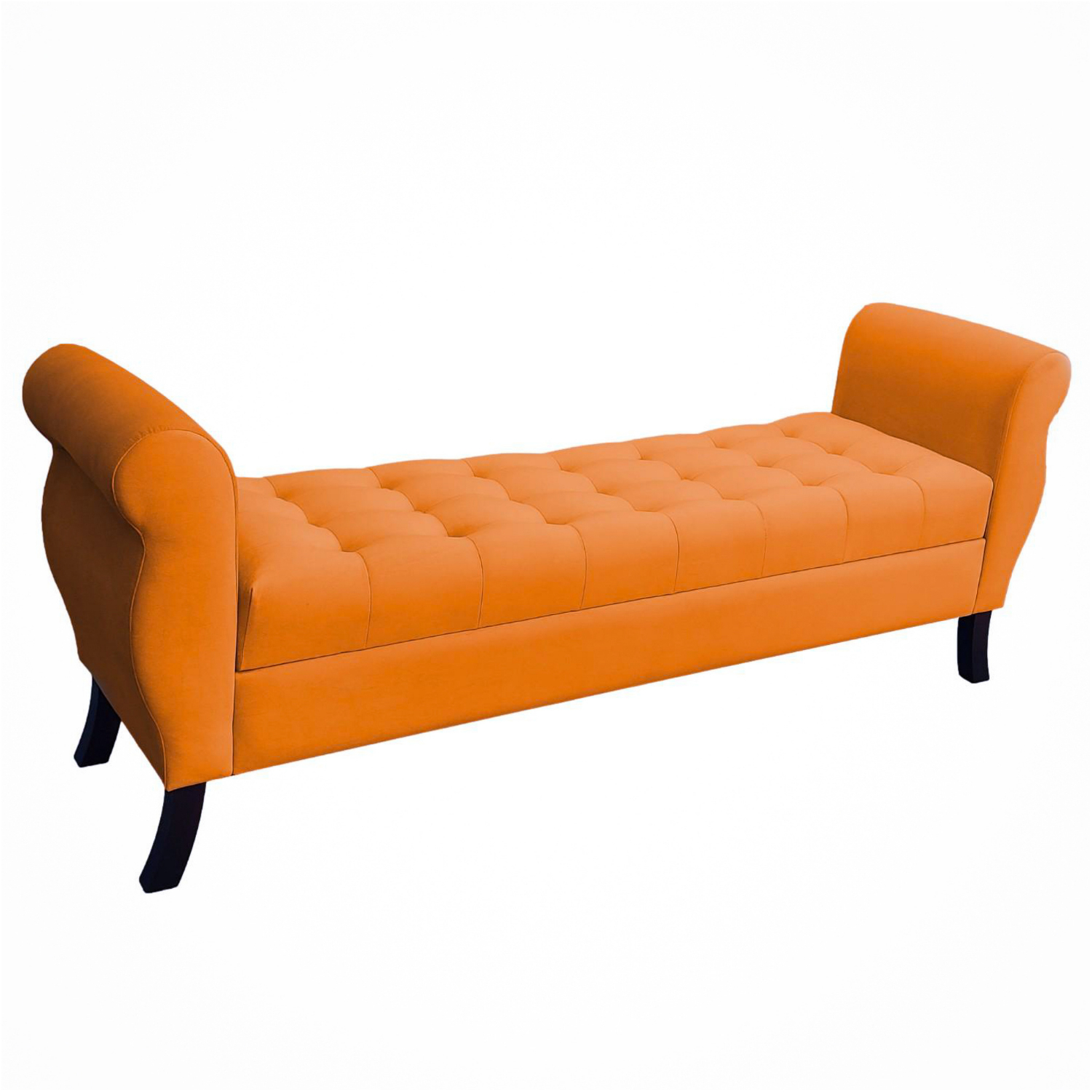 BANQUETA BAUL DIVA COLOR NARANJO TAMAÑO SUPER KING 1,80X45X70CM - 1