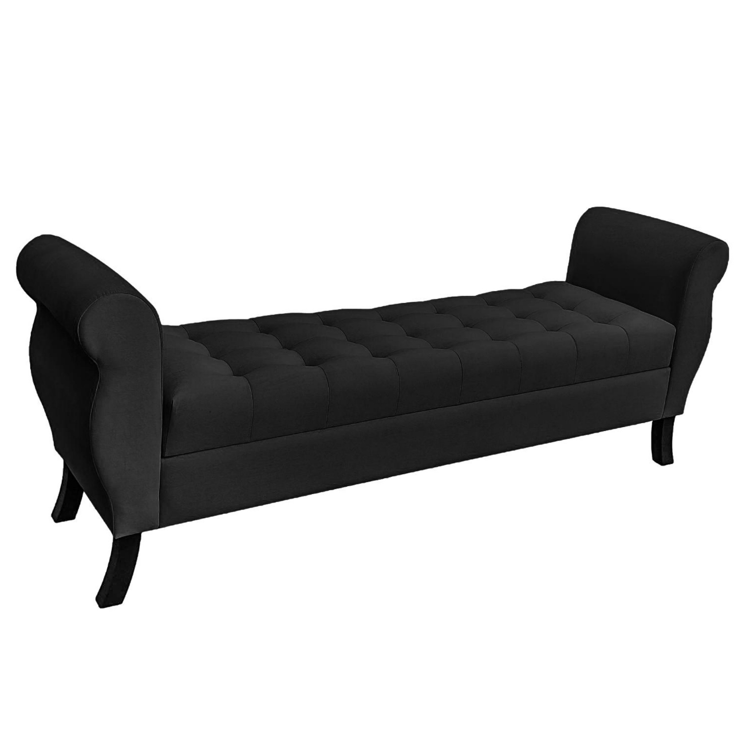 BANQUETA BAUL DIVA COLOR NEGRO TAMAÑO SUPER KING 1,80X45X70CM - 1