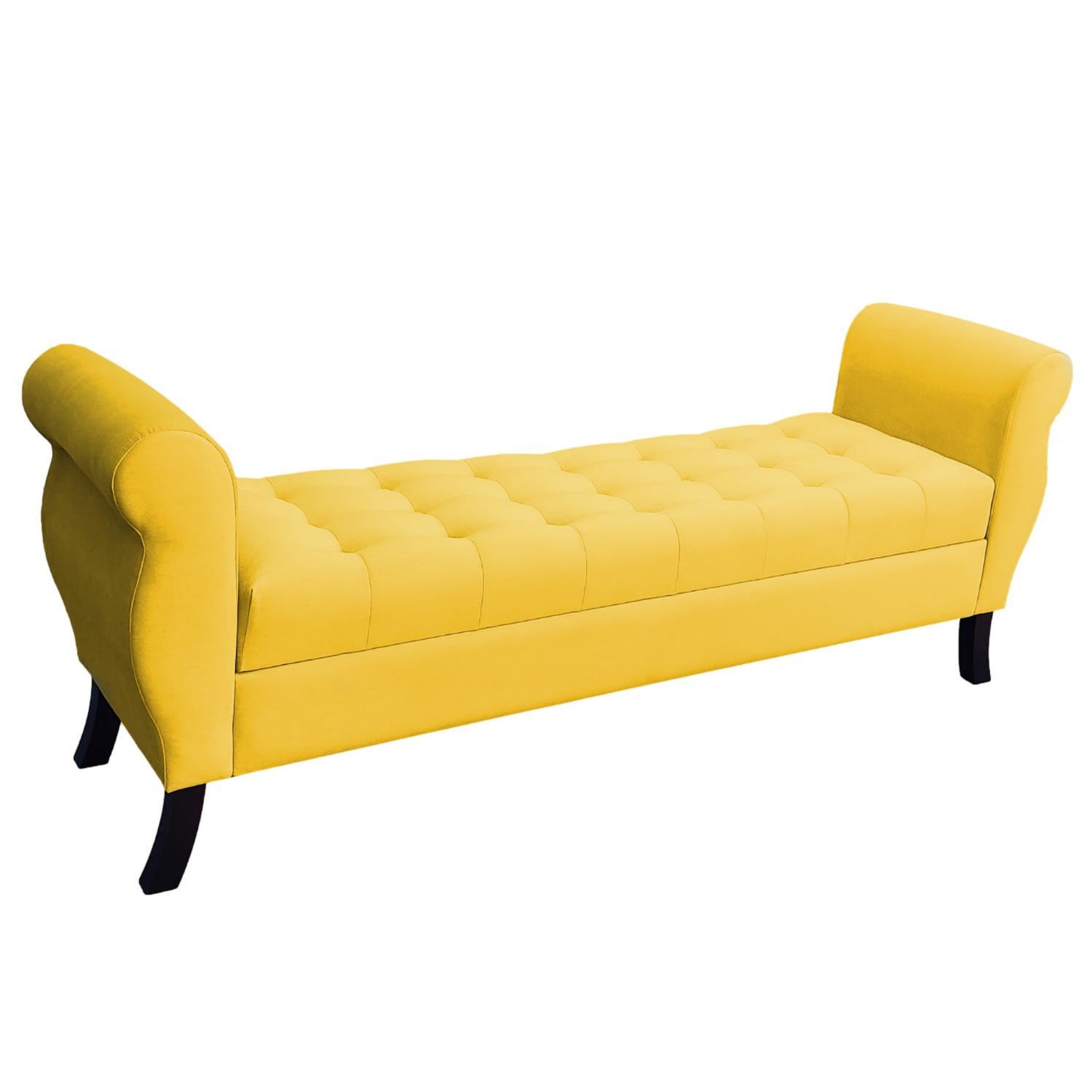 BANQUETA BAUL DIVA COLOR AMARILLO TAMAÑO SUPER KING 1,80X45X70CM - 1
