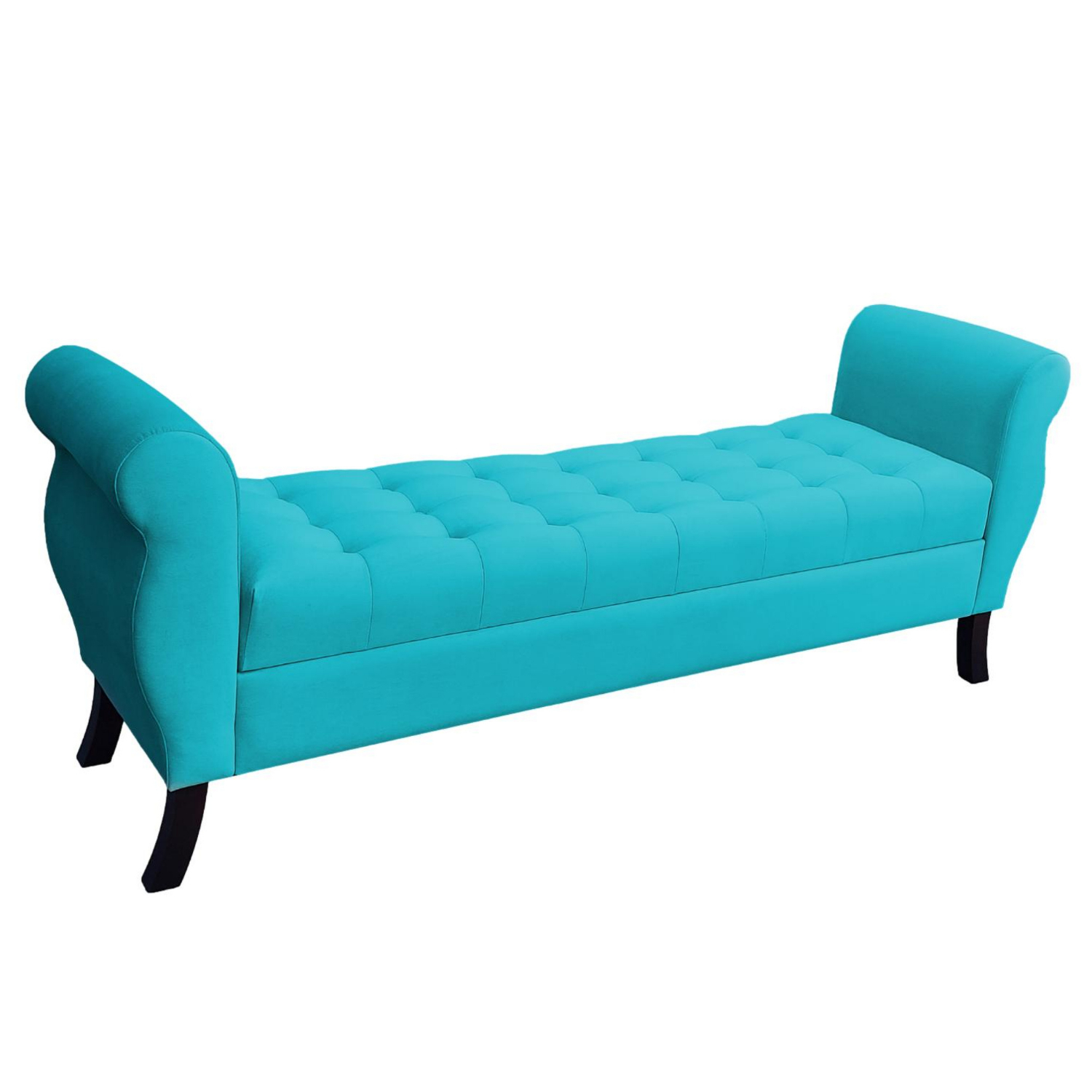 BANQUETA BAUL DIVA COLOR TURQUESA TAMAÑO SUPER KING 1,80X45X70CM - 1