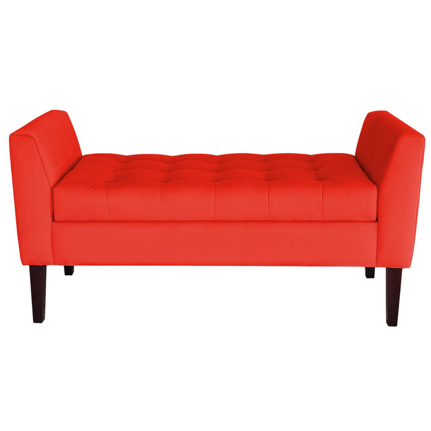 BANQUETA TAPICERIA MODERNA PATAGONIA 2 CUERPOS FELPA BAUL Rojo
