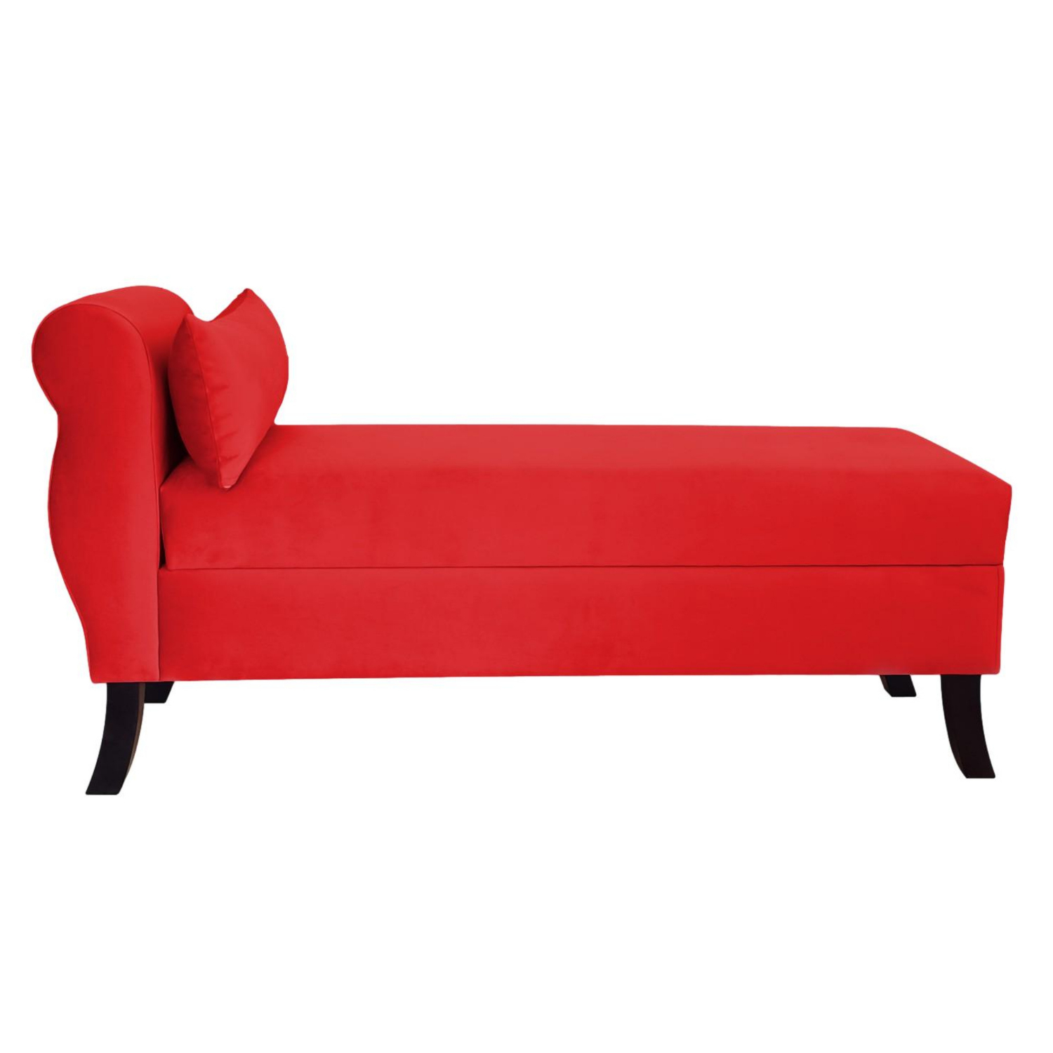 BANQUETA TAPICERIA MODERNA NEW DIVA 2 CUERPOS FELPA BAUL Rojo