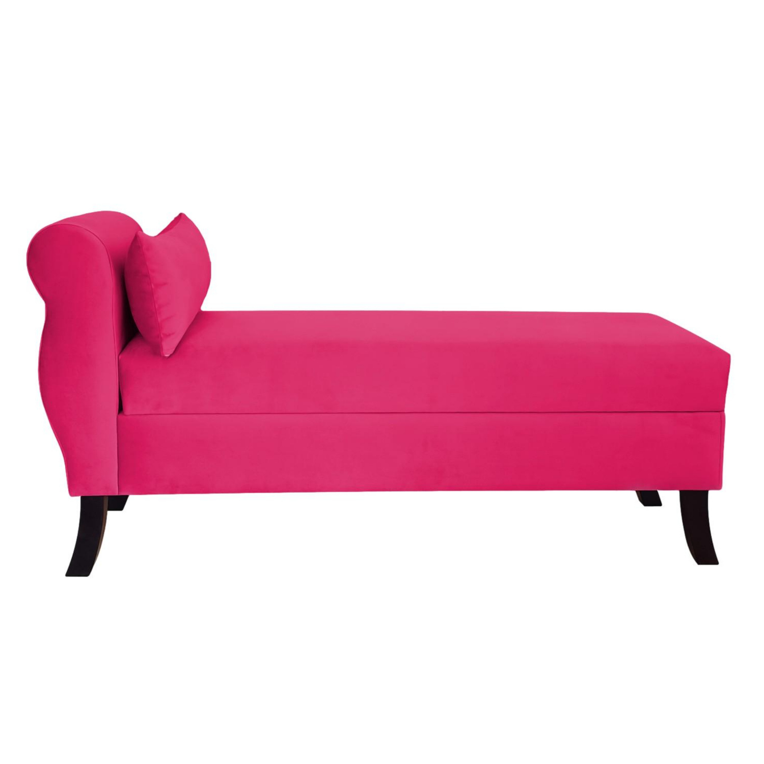 BANQUETA TAPICERIA MODERNA NEW DIVA 2 CUERPOS FELPA BAUL Fucsia