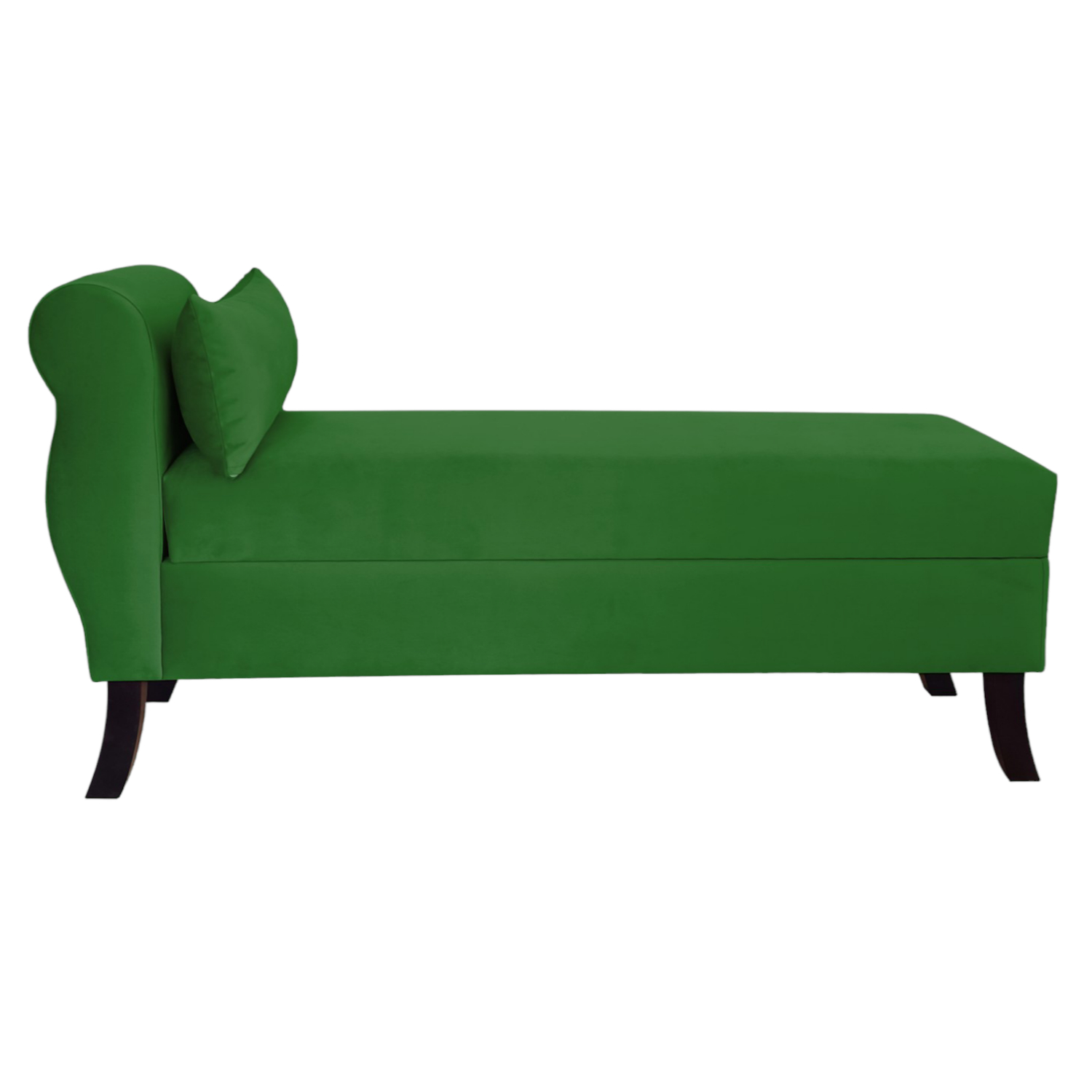 BANQUETA TAPICERIA MODERNA NEW DIVA 2 CUERPOS FELPA BAUL Verde