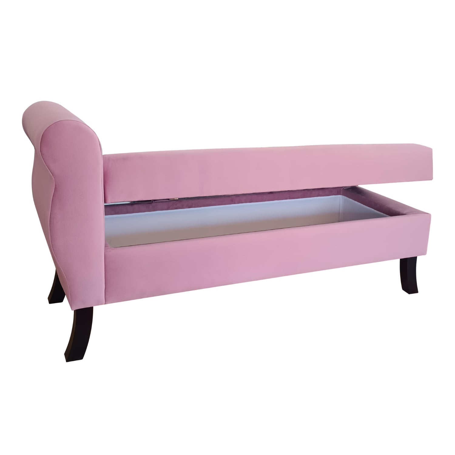 BANQUETA TAPICERIA MODERNA NEW DIVA 2 CUERPOS FELPA BAÚL - 2