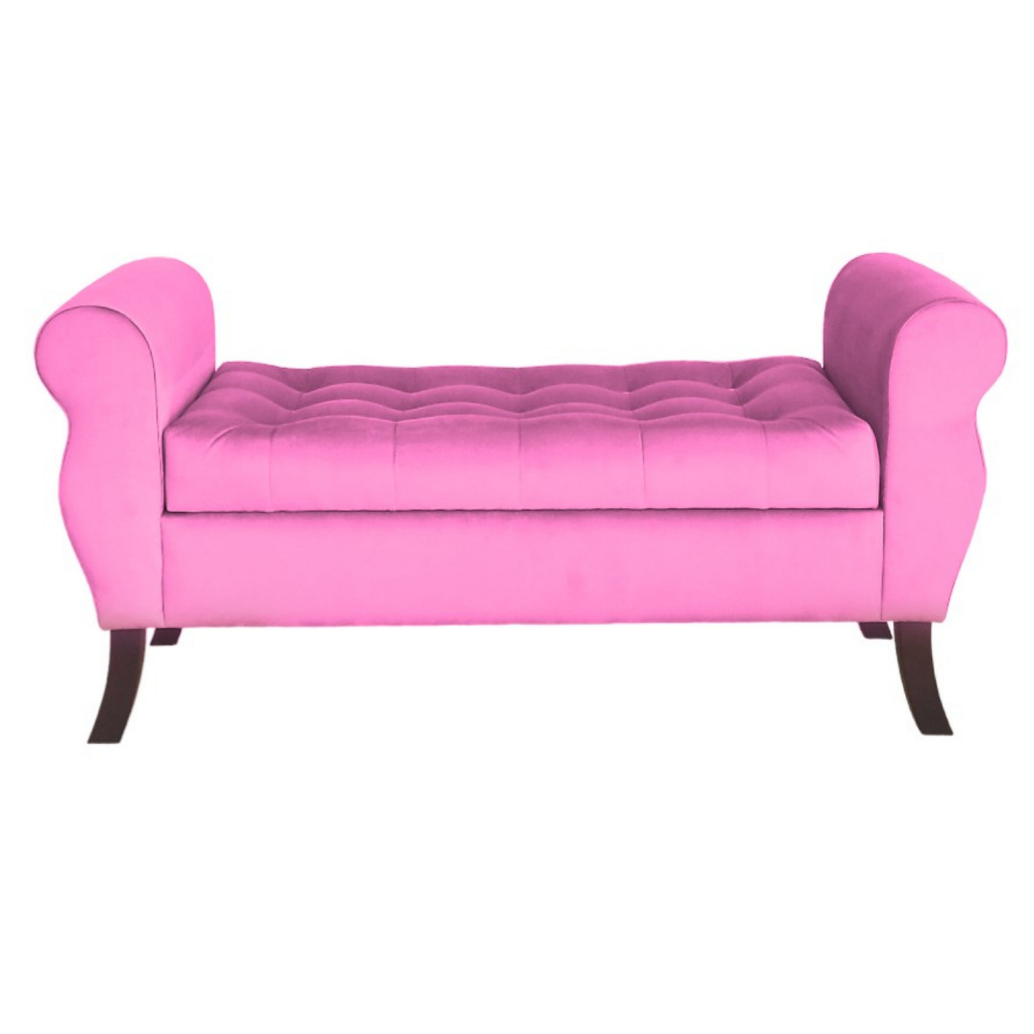 BANQUETA TAPICERIA MODERNA DIVA 2 CUERPOS FELPA BAÚL - 2