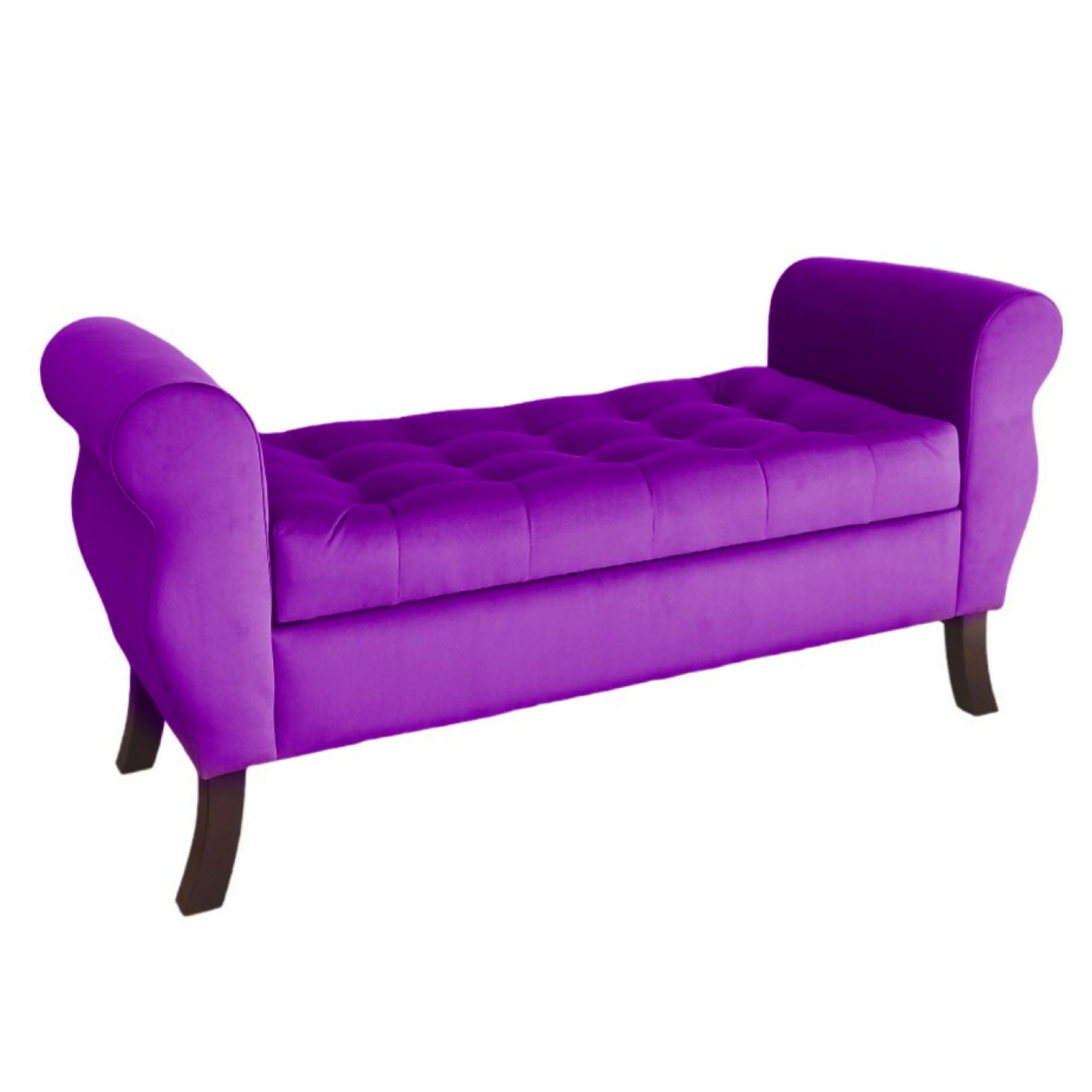 BANQUETA TAPICERIA MODERNA DIVA 2 CUERPOS FELPA BAÚL - 4