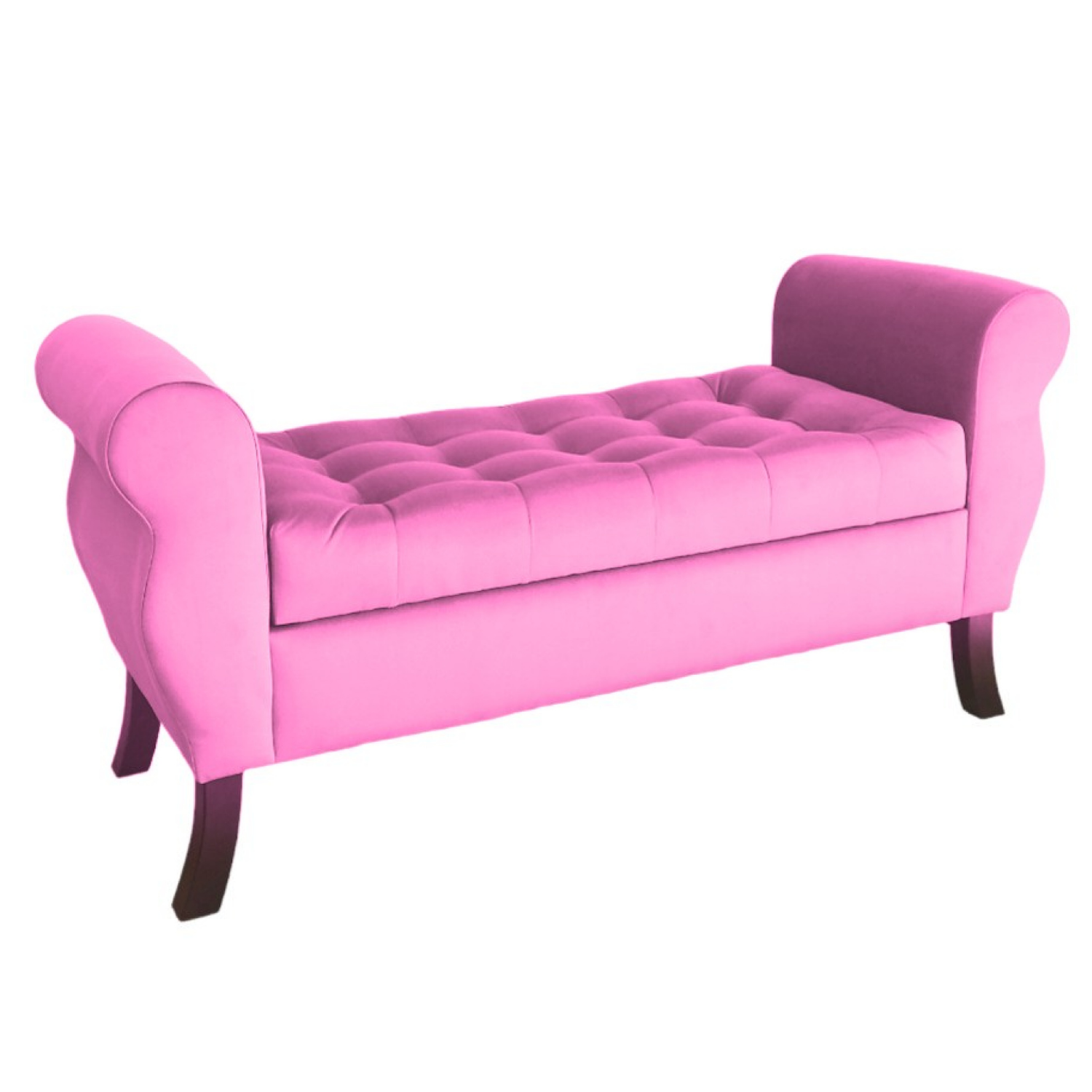 BANQUETA TAPICERIA MODERNA DIVA 2 CUERPOS FELPA BAÚL - 4