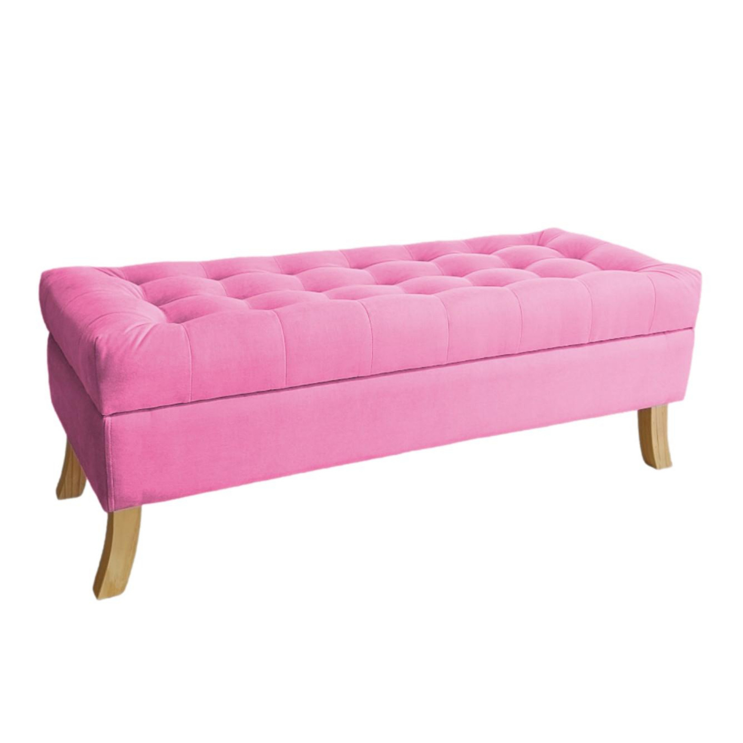 BANQUETA TAPICERIA MODERNA PORTOFINO 2 CUERPOS FELPA BAUL