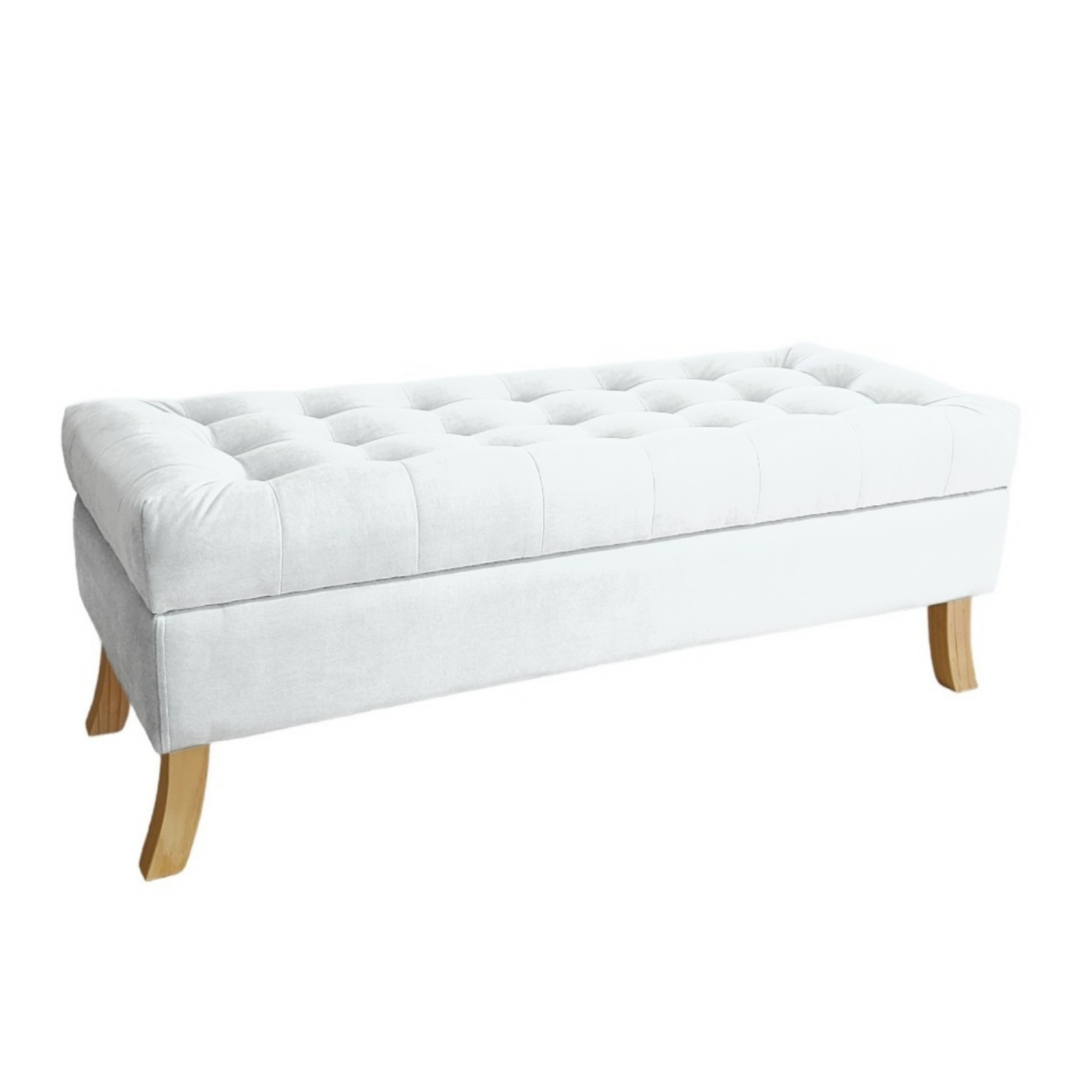 BANQUETA TAPICERIA MODERNA PORTOFINO 2 CUERPOS FELPA BAUL