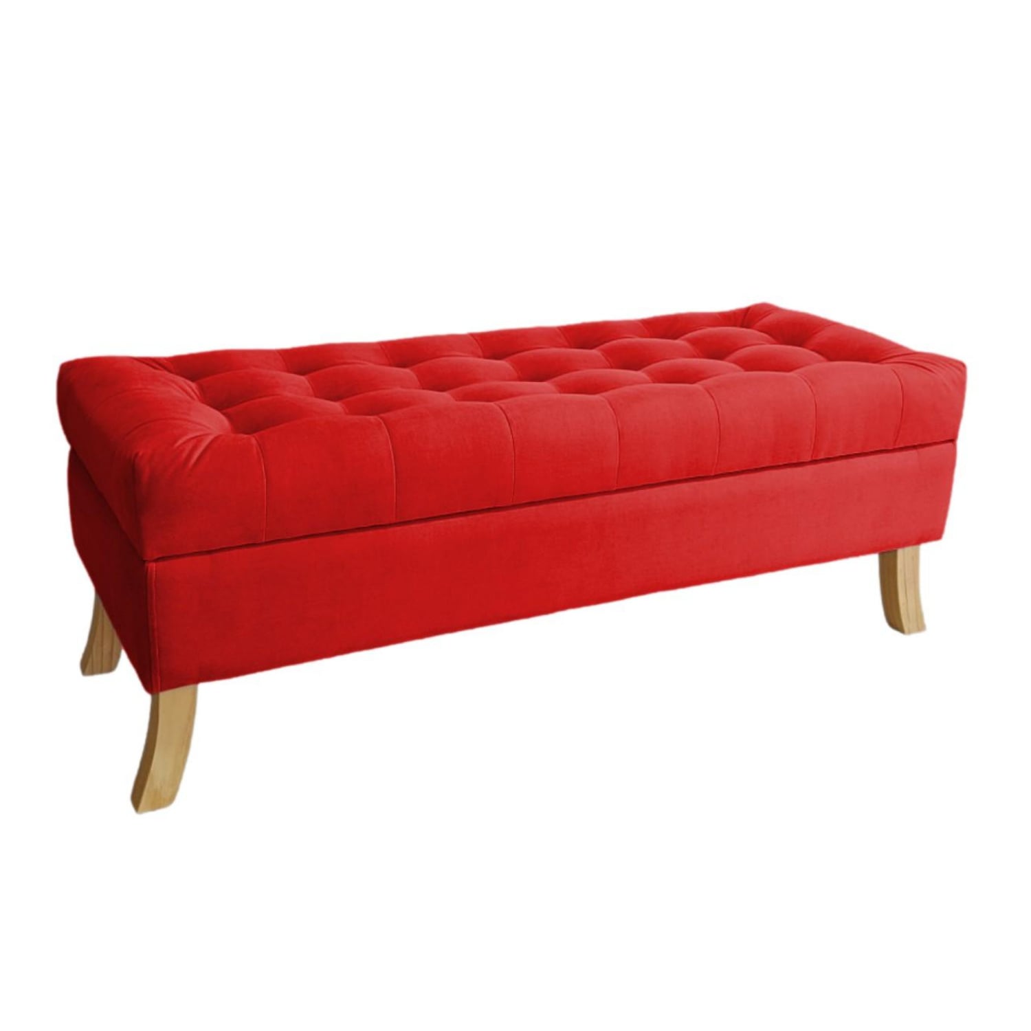 BANQUETA TAPICERIA MODERNA PORTOFINO 2 CUERPOS FELPA BAUL