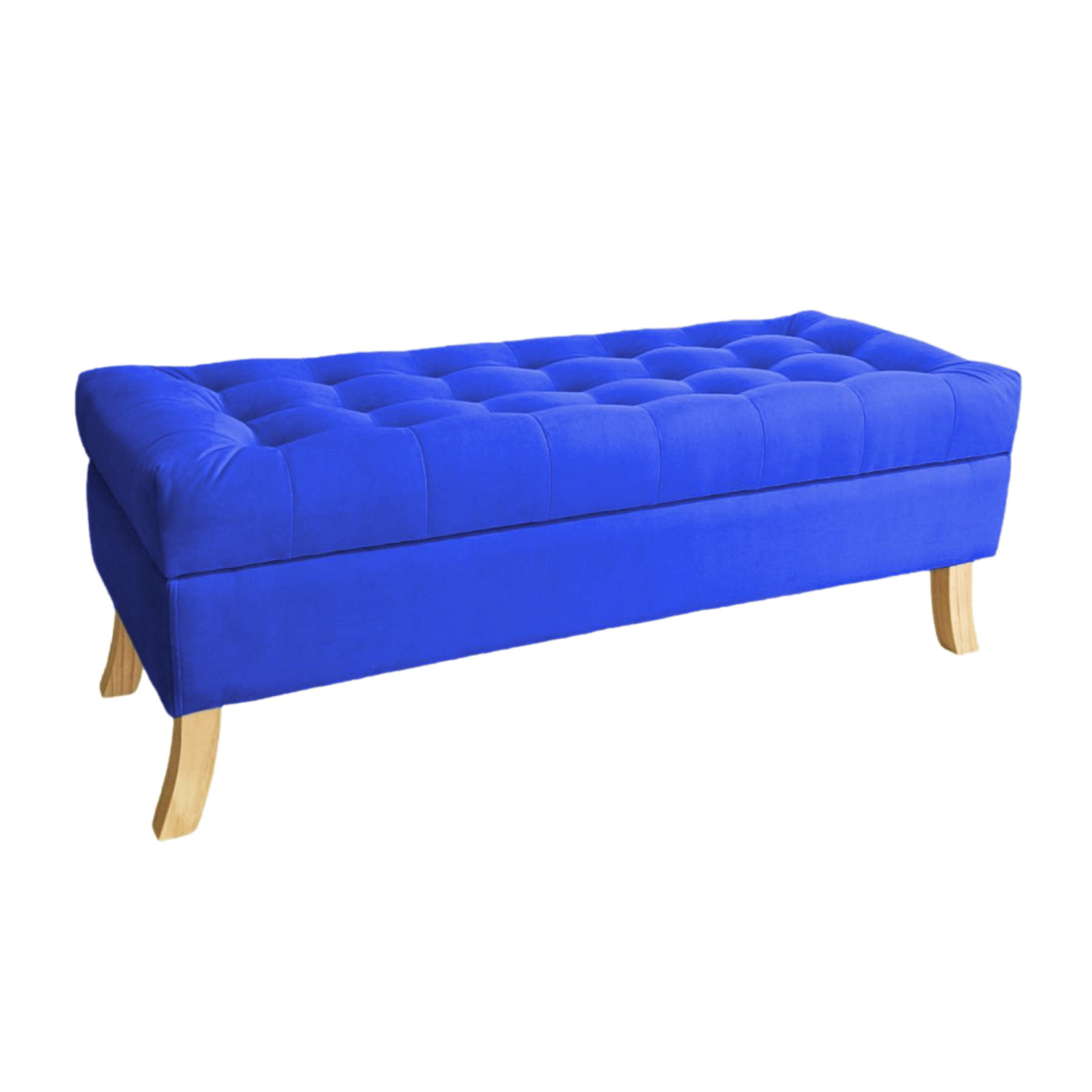 BANQUETA TAPICERIA MODERNA PORTOFINO 2 CUERPOS FELPA BAÚL - 1