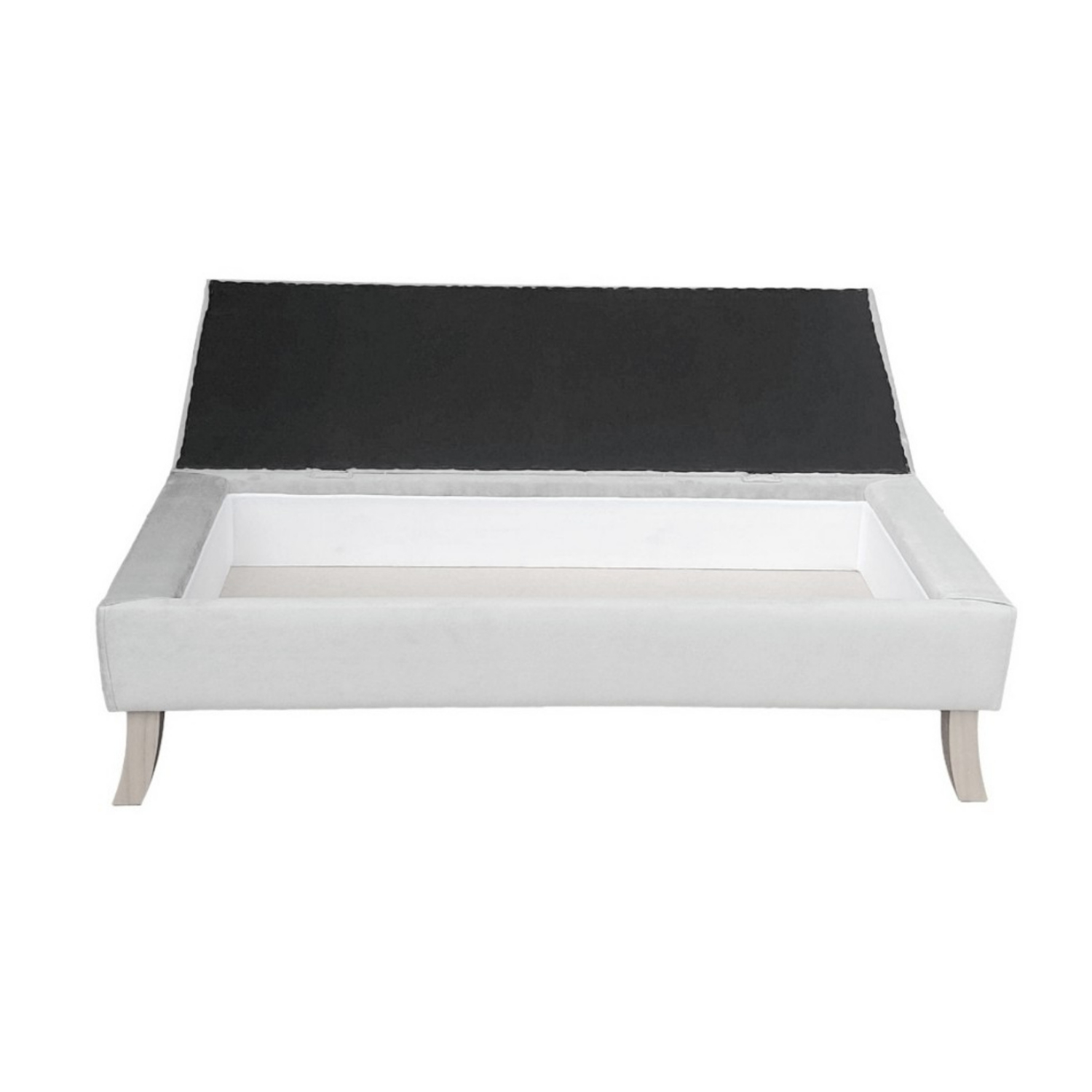 BANQUETA TAPICERIA MODERNA PORTOFINO 2 CUERPOS FELPA BAÚL - 2