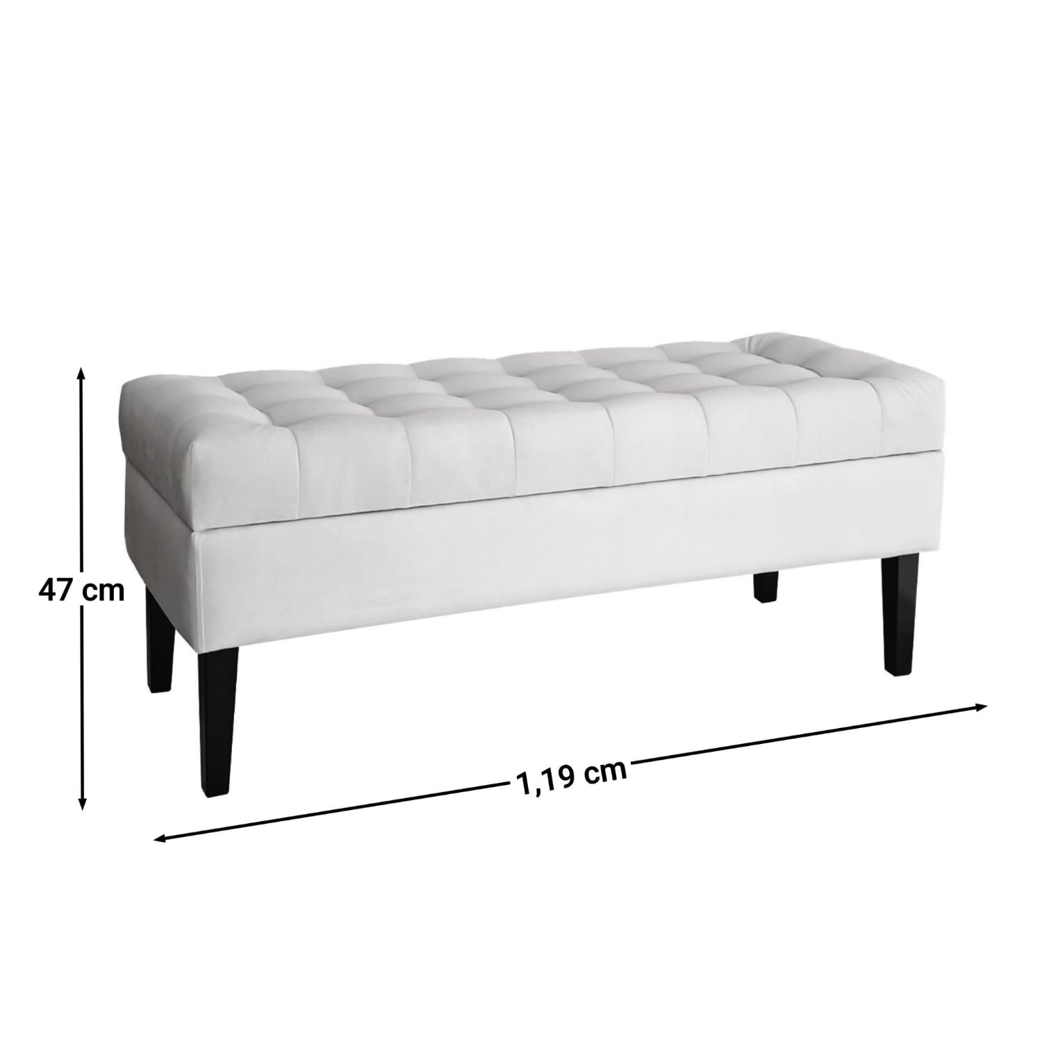 BANQUETA TAPICERIA MODERNA PORTOFINO 2 CUERPOS FELPA BAÚL - 2