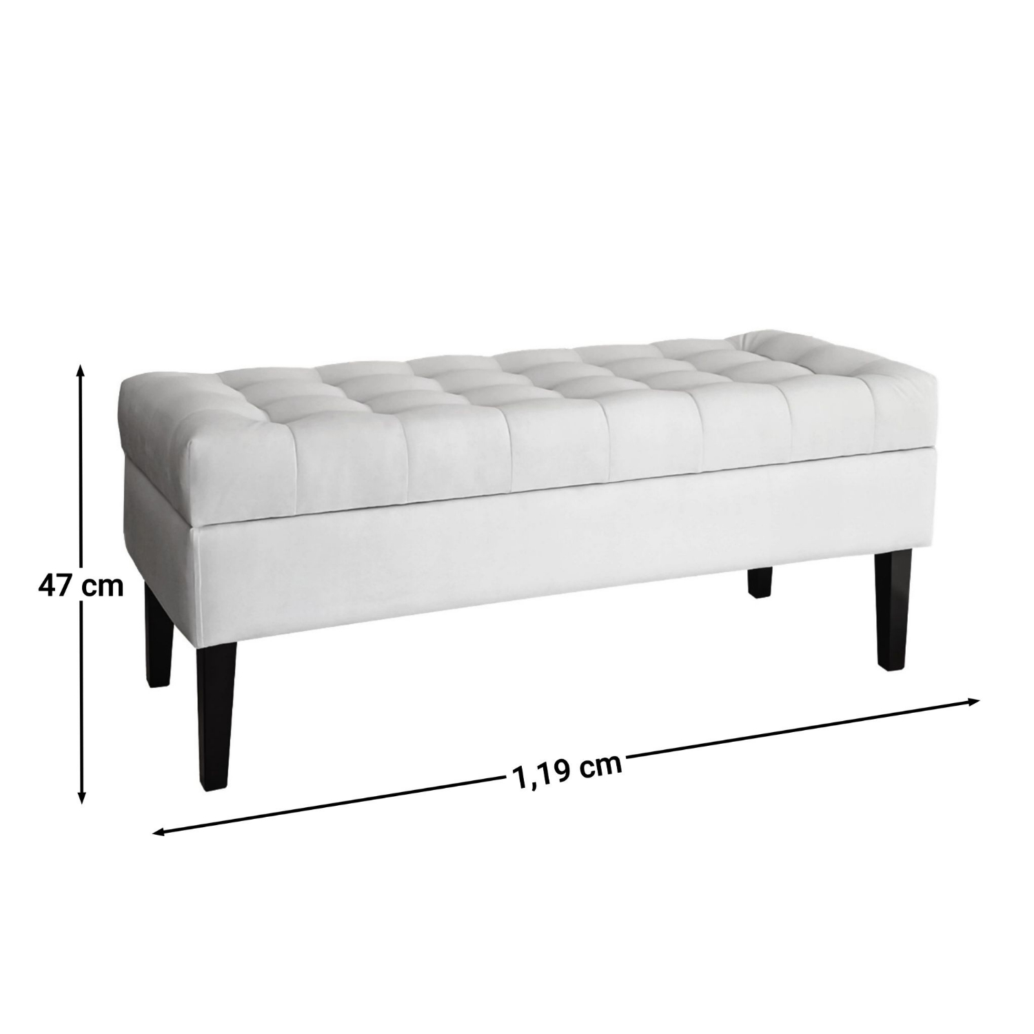 BANQUETA TAPICERIA MODERNA PORTOFINO 2 CUERPOS FELPA BAÚL - 3