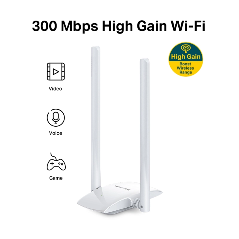 ADAPTADOR USB WIFI MERCUSYS MW300UH EXTERNO DE ALTA GANANCIA - 2