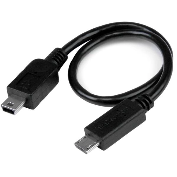CABLE USB OTG DE 20CM ADAPTADOR MICRO USB A MINI USB - 1