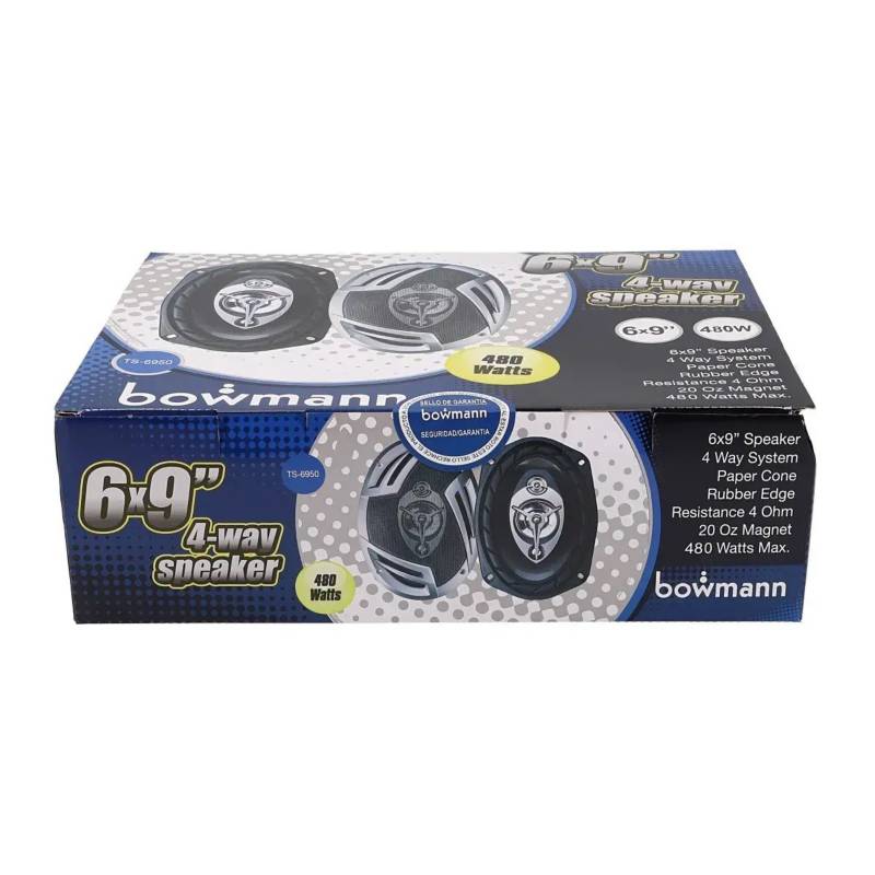 PARLANTES AUTO 6X9'' 4 VIAS 480 WATTS BOWMANN TS-6950 - 3