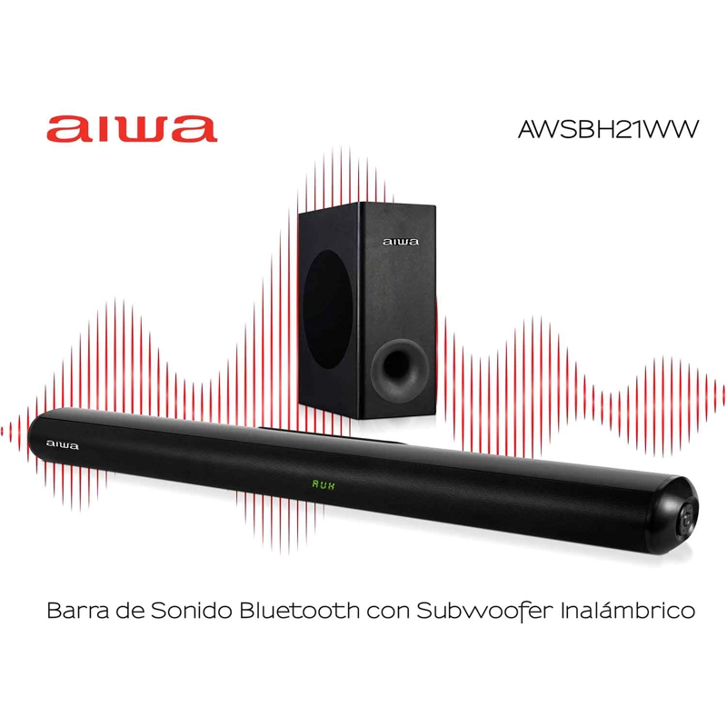 SOUNDBAR BLUETOOTH AIWA AWSBH21 PARLANTE TIPO BARRA CON WOOFER - 3