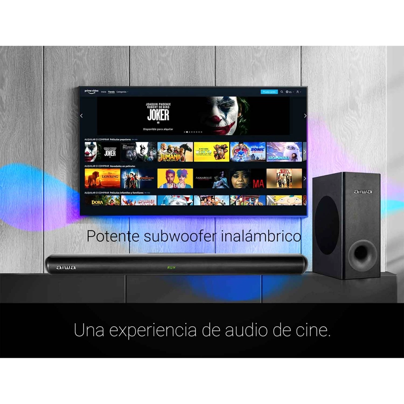 SOUNDBAR BLUETOOTH AIWA AWSBH21 PARLANTE TIPO BARRA CON WOOFER - 4