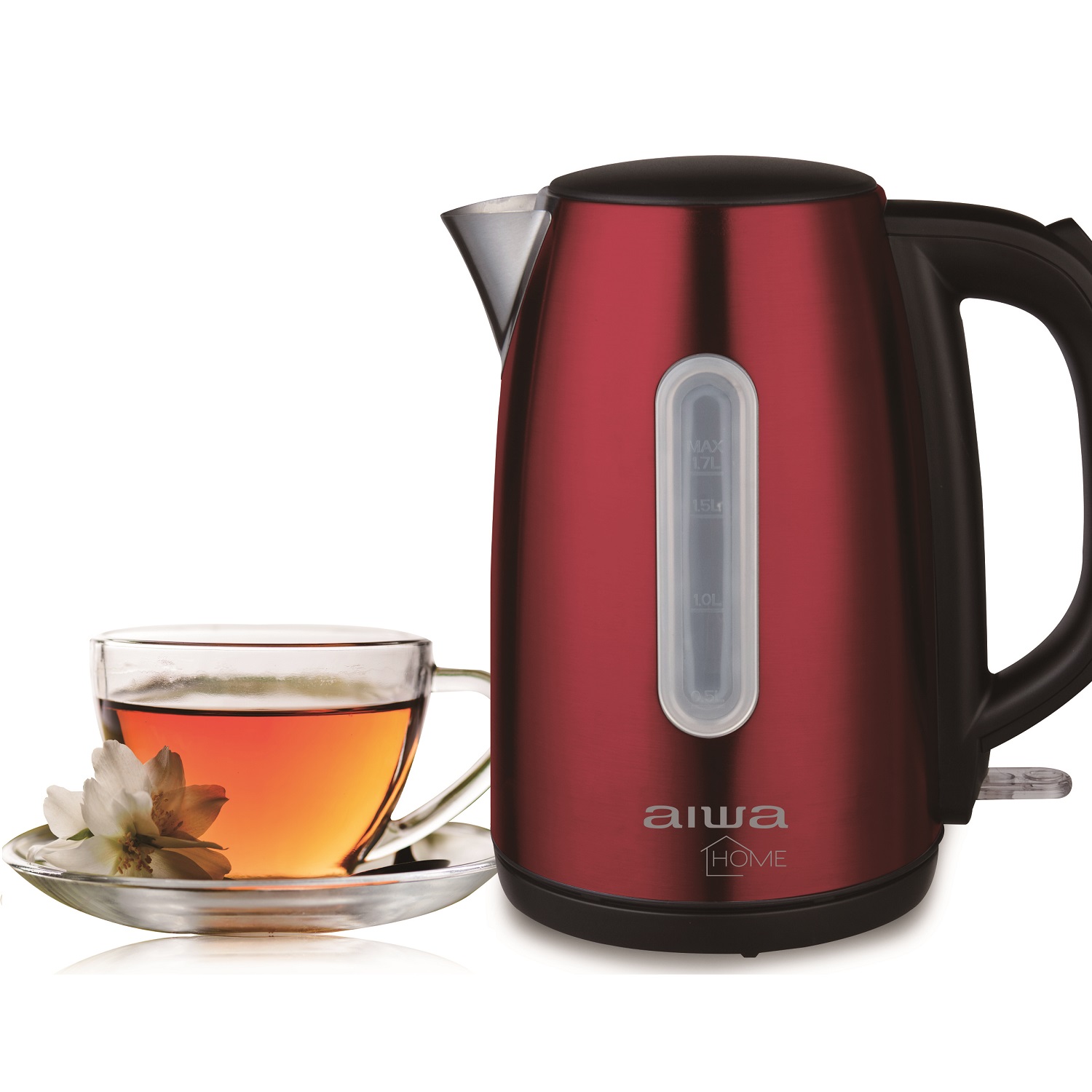 HERVIDO ELÉCTRICO AIWA 1.7L ACERO INOXIDABLE 2200W AW-JD1402 ROJO - 3