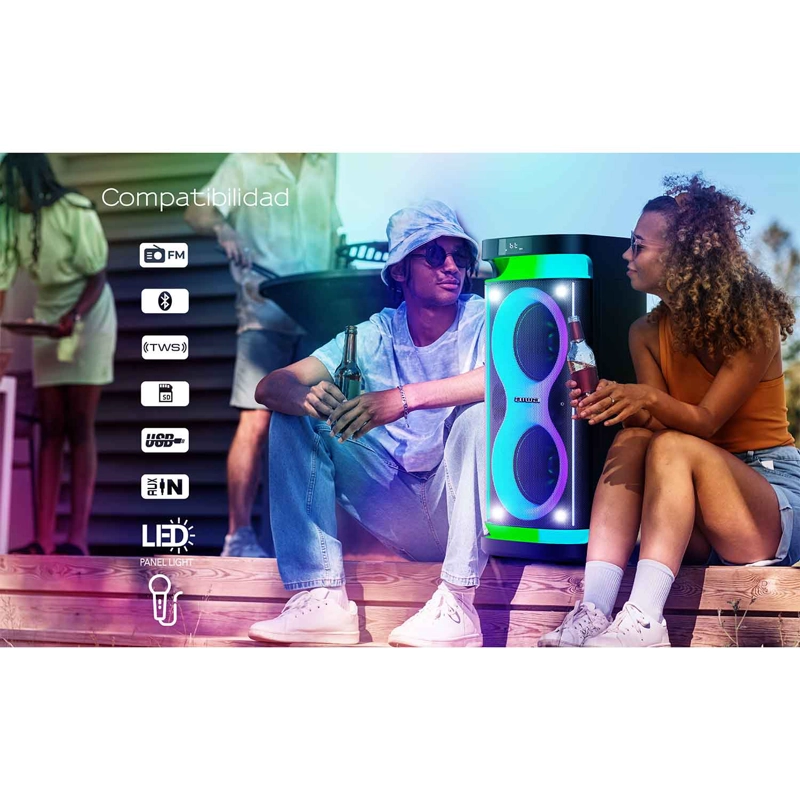 PARLANTE BLUETOOTH AIWA AWPOH4D PORTATIL KARAOKE TWS LED AW-POH4D - 2