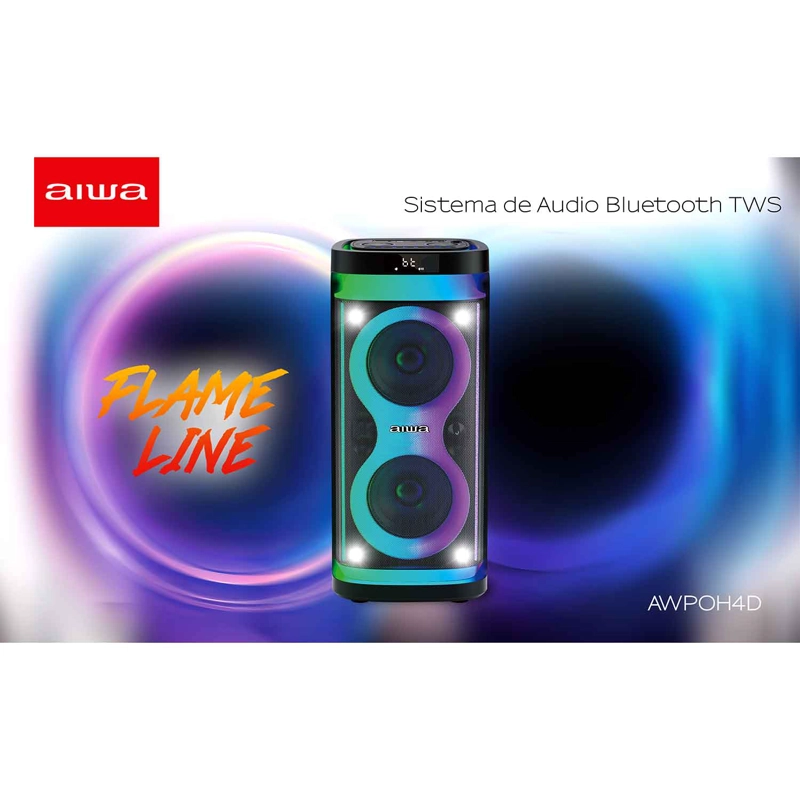 PARLANTE BLUETOOTH AIWA AWPOH4D PORTATIL KARAOKE TWS LED AW-POH4D - 5