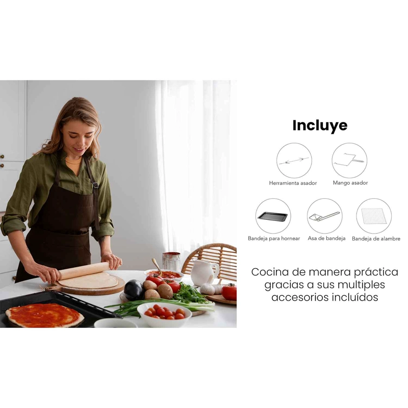 HORNO ELÉCTRICO AIWA EMPOTRABLE 32L ANTIADHERENTE MODO ASADOR AW-OK32 - 10