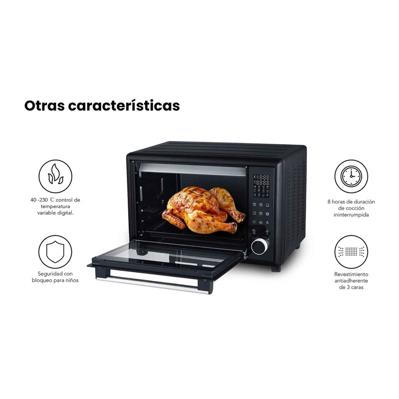 HORNO ELÉCTRICO AIWA EMPOTRABLE 32L ANTIADHERENTE MODO ASADOR AW-OK32 - 11