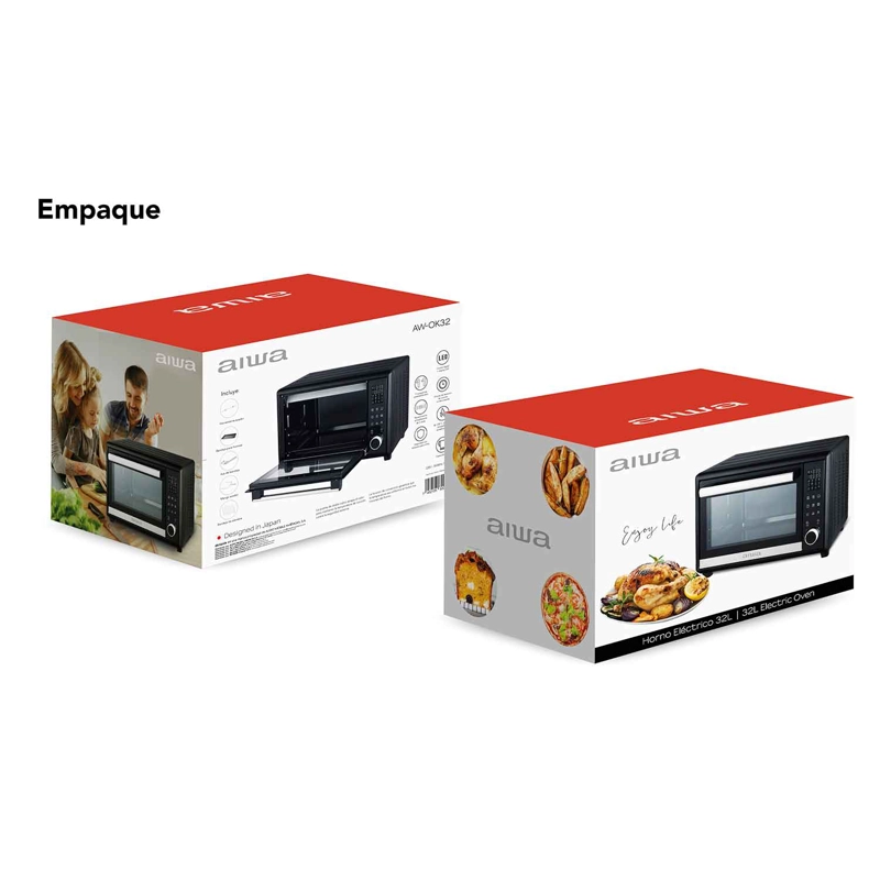 HORNO ELÉCTRICO AIWA EMPOTRABLE 32L ANTIADHERENTE MODO ASADOR AW-OK32 - 12