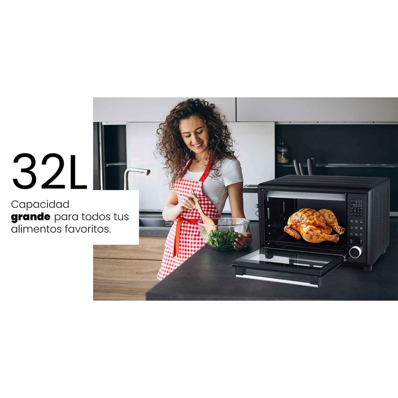 HORNO ELÉCTRICO AIWA EMPOTRABLE 32L ANTIADHERENTE MODO ASADOR AW-OK32 - 5