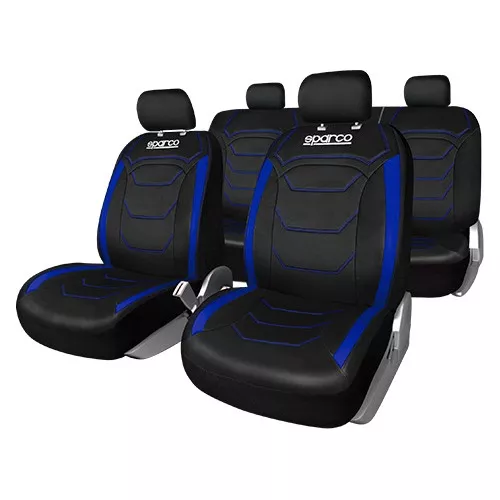 FUNDAS CUBREASIENTO SPARCO UNIVERSAL NEGRO POLIESTER 406 AZUL - 1
