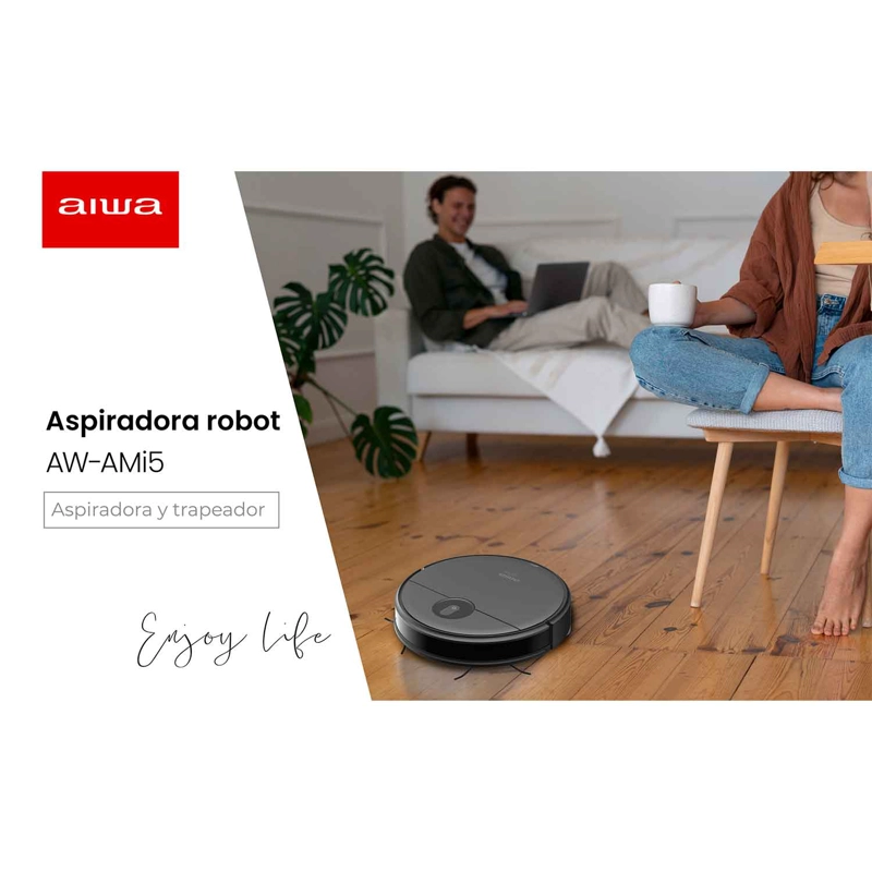 ASPIRADORA Y TRAPEADORA ROBOT AIWA LIMPIA PISO AW-AMI5 - 5