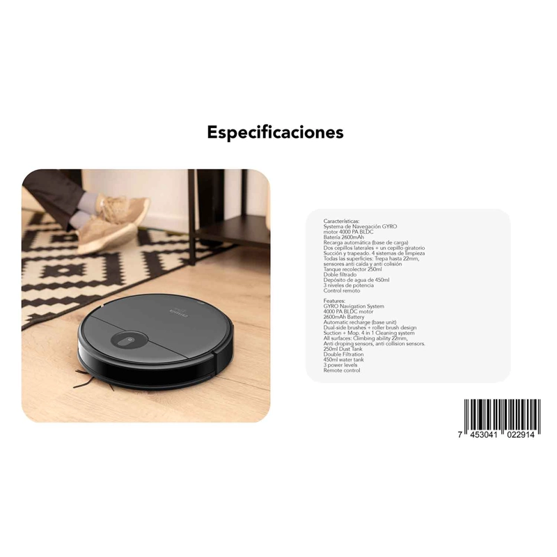 ASPIRADORA Y TRAPEADORA ROBOT AIWA LIMPIA PISO AW-AMI5 - 9