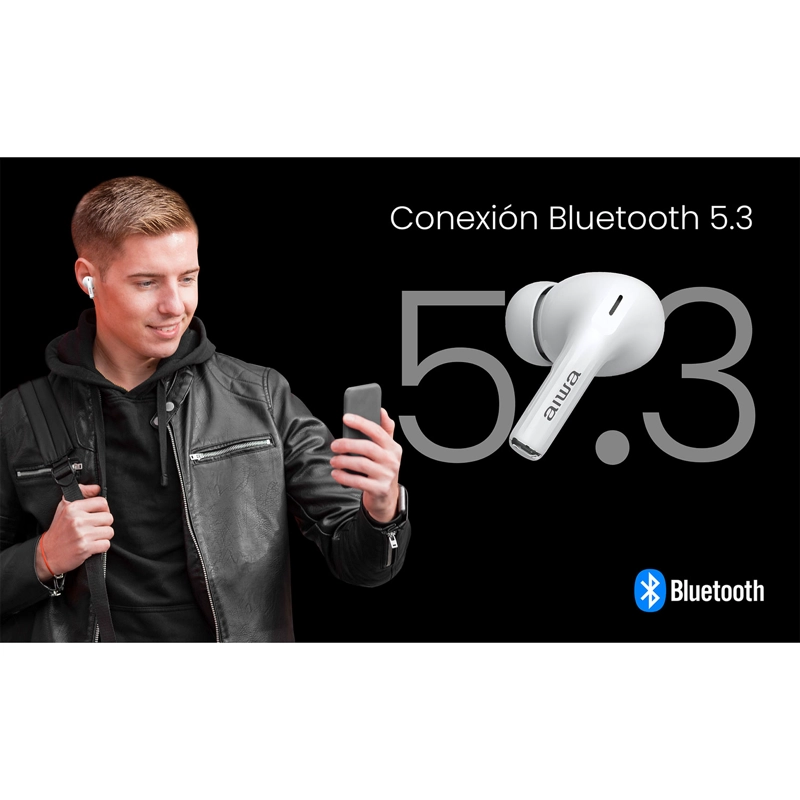AUDÍFONOS AIWA IN EAR PANTALLA TÁCTIL BLUETOOTH AW-TWSGPRO BLANCO - 8