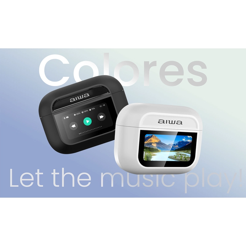 AUDÍFONOS AIWA IN EAR PANTALLA TÁCTIL BLUETOOTH AW-TWSGPRO BLANCO - 11